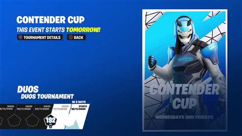 Gain access to this Divisional cup by earning Contender rank in Battle Royale Arena. . Fortnite contender cup
